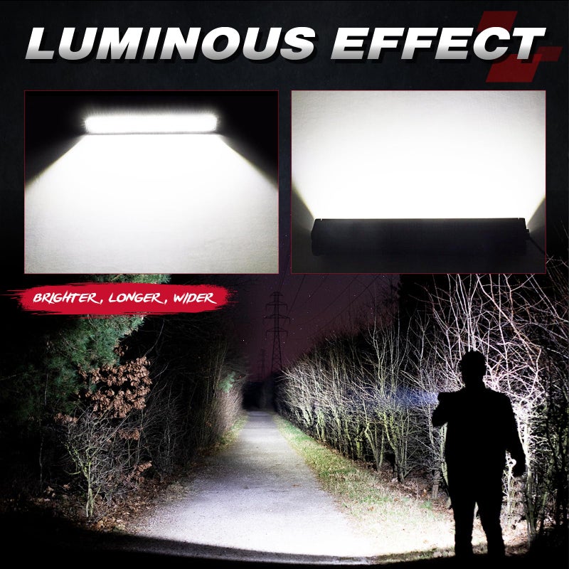 OFFROADTOWN 20Inch LED Light Bar 320W Off Road Driving Light Spot Flood Combo Work Light Fog Lights with Wiring Harness and Black Cover for Truck Pickup UTV SUV Bronco - Image 5